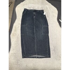 New Old Navy Drapey Denim Skirt Size 4 Mid Rise Jean Maxi